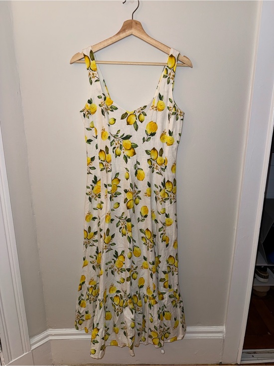 Cynthia Rowley Dresses & Skirts - Cynthia Rowley White Midi Dress with Yellow Lemon Print